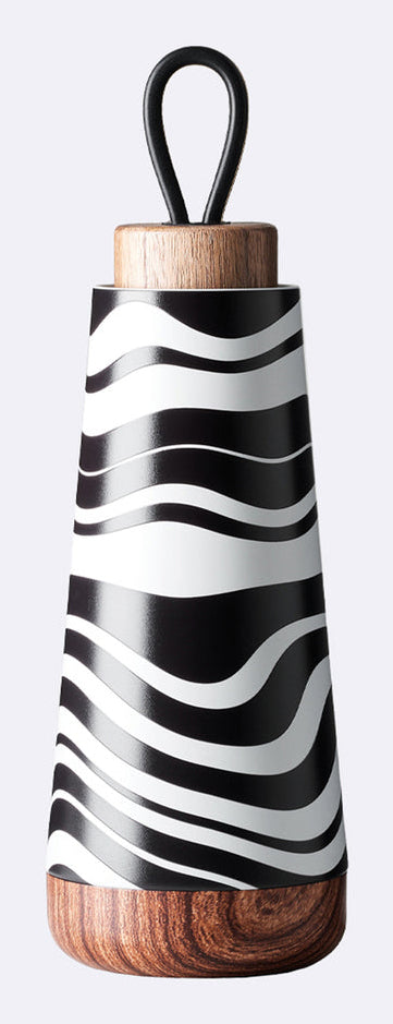 BioLoco Loop Isolierflasche 350 ml – doppelwandig 18 h heiss/12 h kalt, Edelstahl, Mini-Stripes