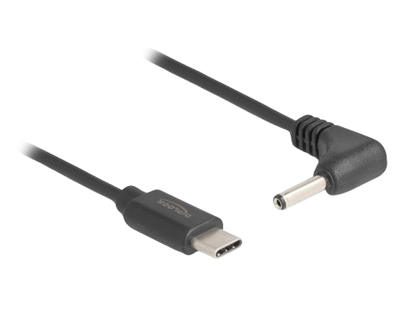 DeLOCK DC-Stromkabel, USB C auf DC-Hohlstecker 3,5×1,35 mm, abgewinkelt, 5 V DC, 1,5 m, Schwarz
