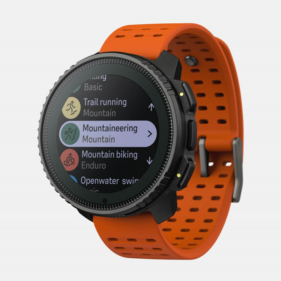 Suunto Vertical Solar 49 mm GPS – Glasfaserverstärktes Polymer Schwarz, Sportband, Orange, S/M, 100 m