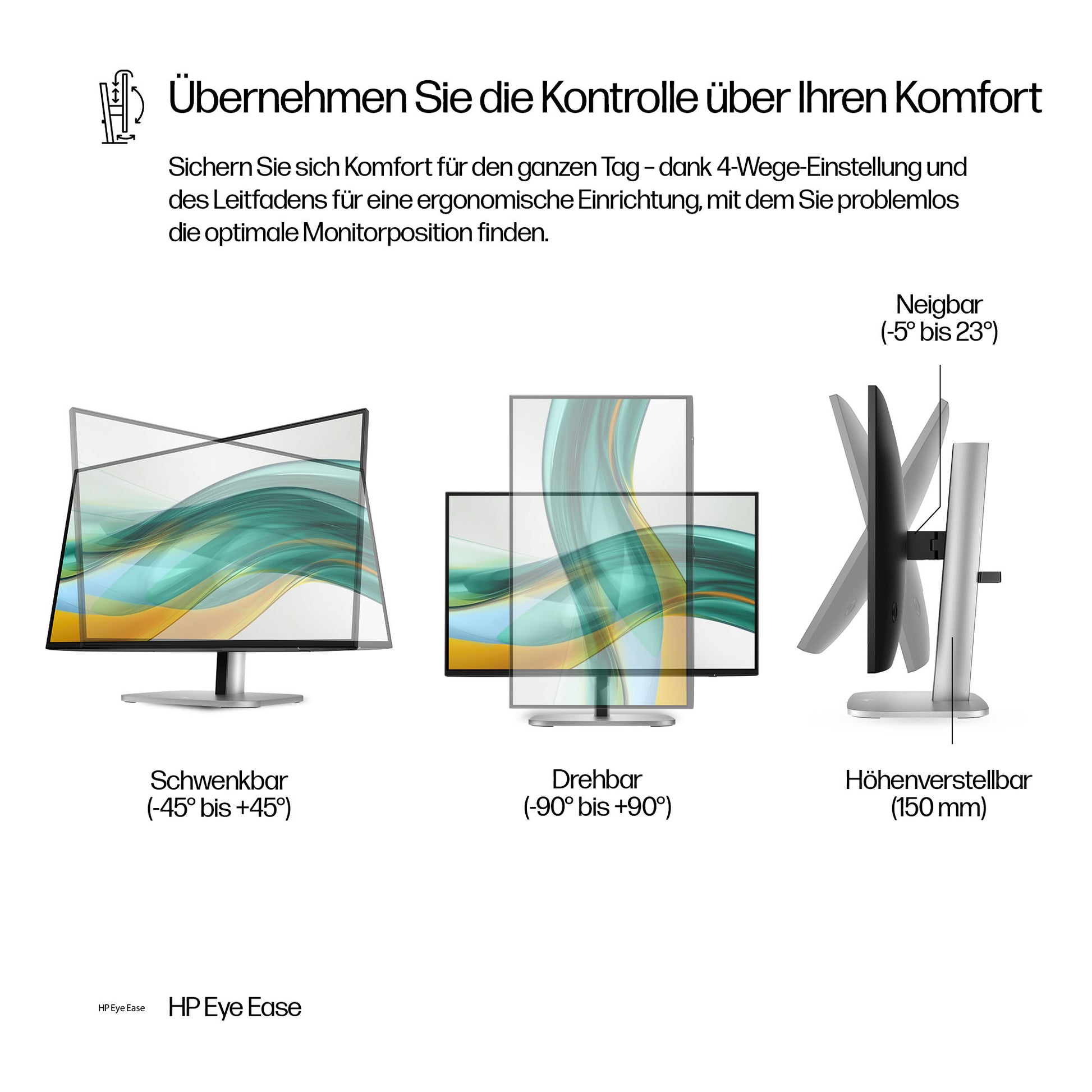 HP 524PF – Monitor, 23,8", 1920 × 1080 (Full HD), IPS, 100 Hz, 350 cd/m², HDMI, DisplayPort, USB