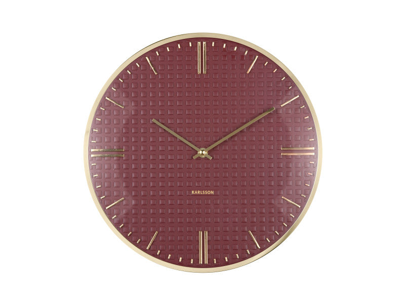 Karlsson Riqueza Wanduhr – Analog, Ø 35 cm, Rot, Metall