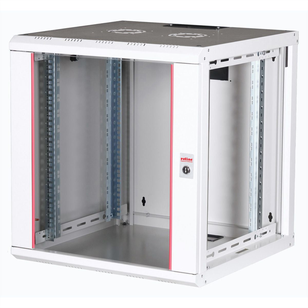 ROLINE Pro – 19" Wandverteiler 12U, IP20, abschliessbar, 600 × 600 × 640 mm, lichtgrau, Stahl