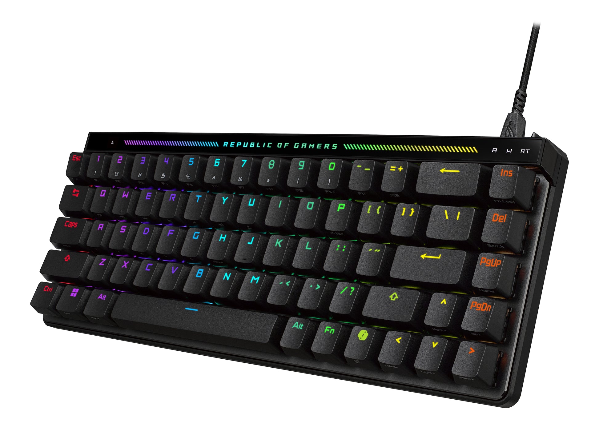 ASUS ROG Falchion Ace – Gaming-Tastatur 65% – Mechanisch (ROG HFX), Kabelgebunden USB-C, RGB, Schwarz