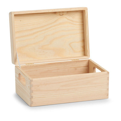 Zeller Present Aufbewahrungsbox (mit Deckel) – Holz – Natur – mit Griff – 300 × 140 × 200 mm