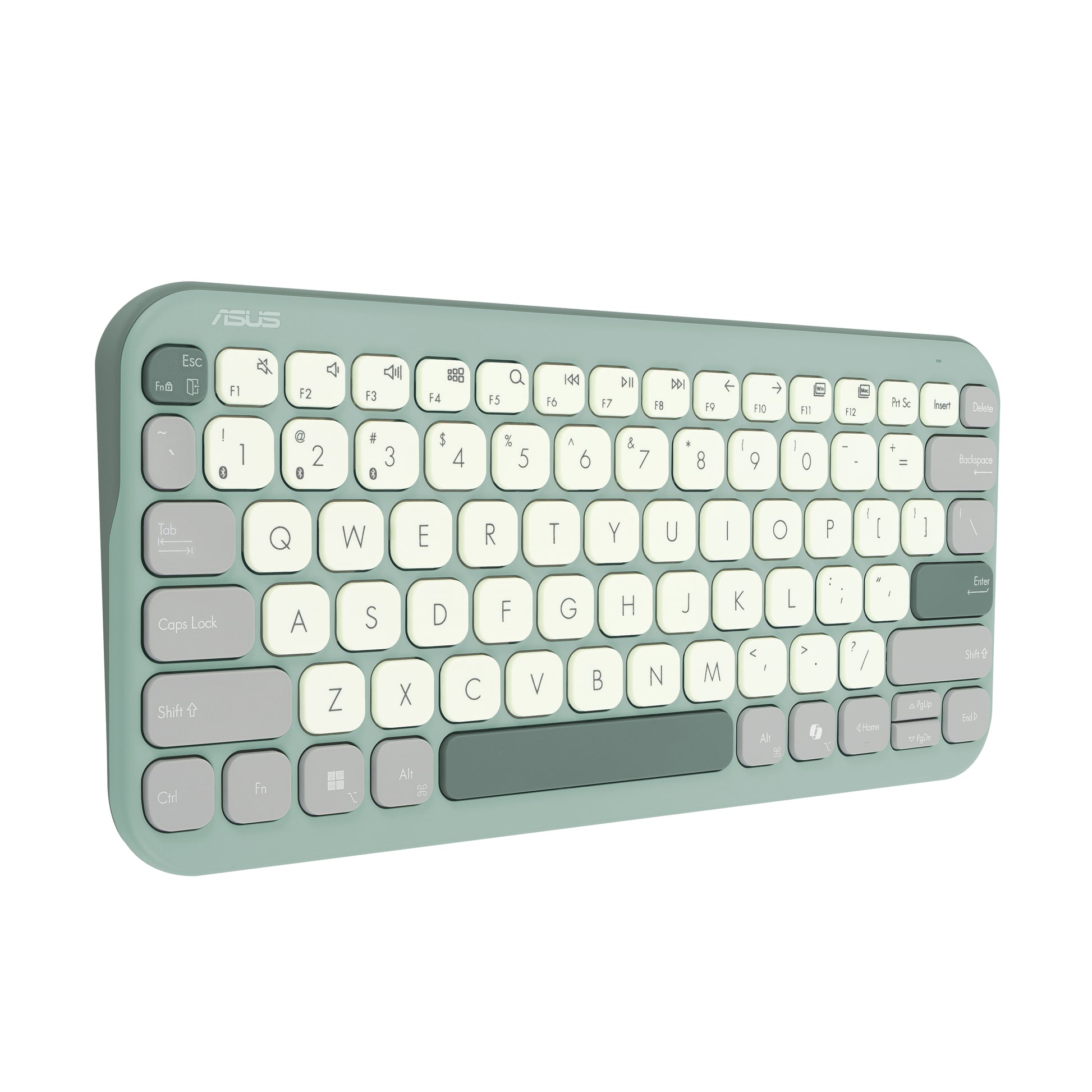 ASUS KW100 – Kompakte Tastatur 75% – Schere – Bluetooth 5,0 – QWERTZ (DE) – ohne Ziffernblock – Grün/Hellgrün