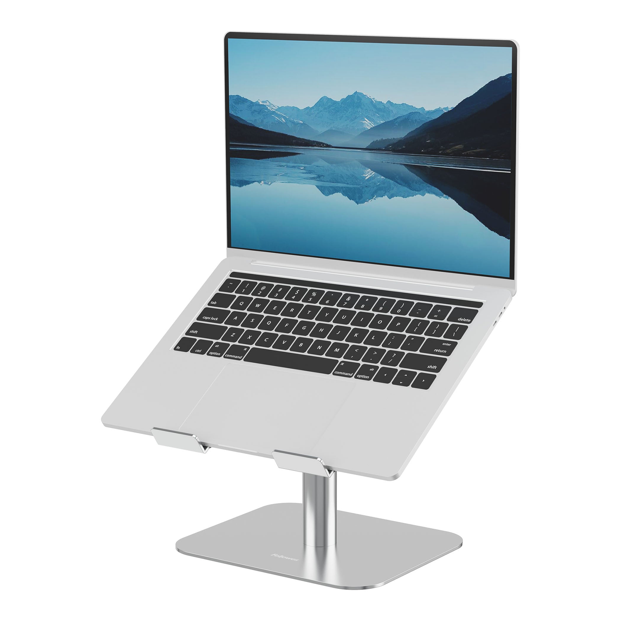 Fellowes Alumia Laptop-Ständer für Notebooks bis 15" – höhenverstellbar, neigungsverstellbare Plattform – Silber