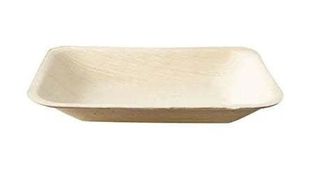 Papstar Teller Pure, Palmblatt, rechteckig – 16 × 12 cm, beige – 25 Stk.