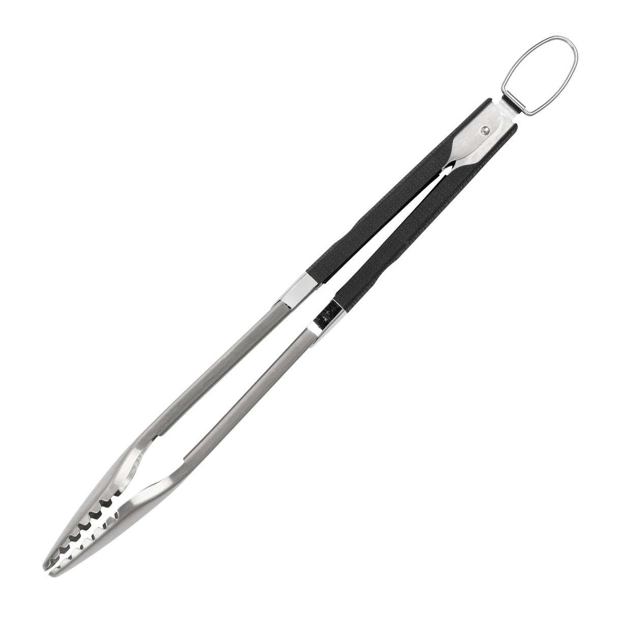 WENKO Grillzange 4,5 × 4,1 × 45 cm, Edelstahl/Silikon, Silber/Schwarz, spülmaschinenfest