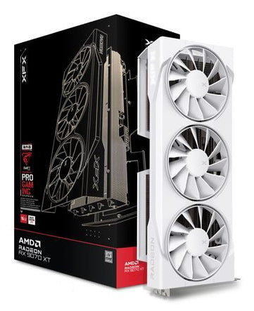 XFX Radeon RX 9070 XT SWIFT WHITE OC – PCIe Grafikkarte – 3×DP, 1×HDMI, PCIe 5.0, 2×8‑Pin