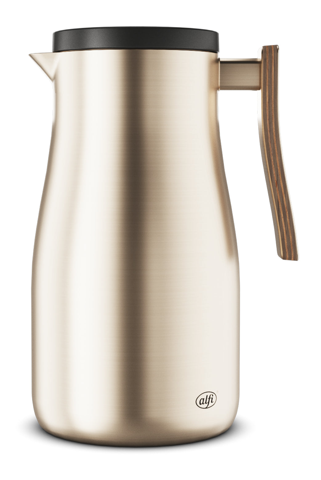 Alfi Thermoskanne – 1,0 l, Ø 6,4 cm, H 22,4 cm, Edelstahl, Gold, mit Deckel, vakuumisoliert, BPA-frei
