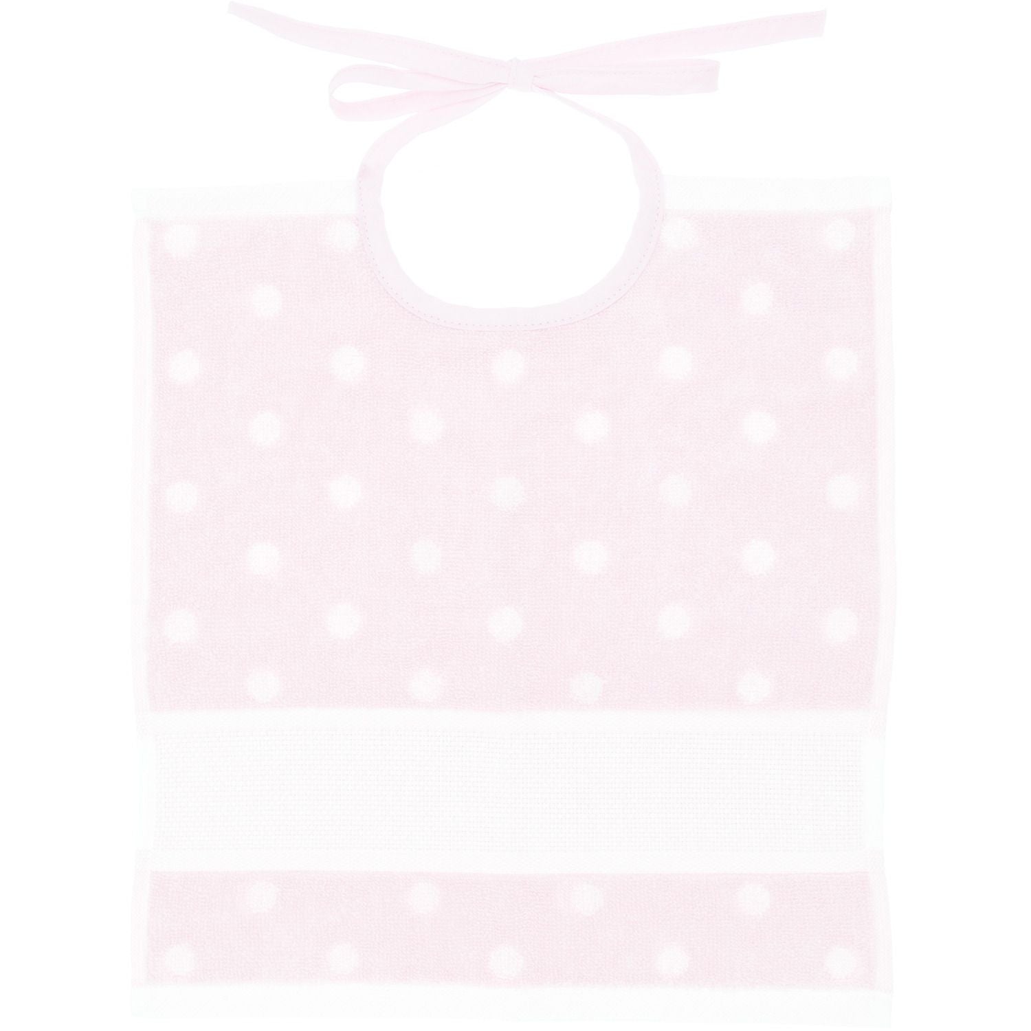 Rico Design Lätzchen gepunktet, 30 × 34 cm, Baumwolle, Hellrosa