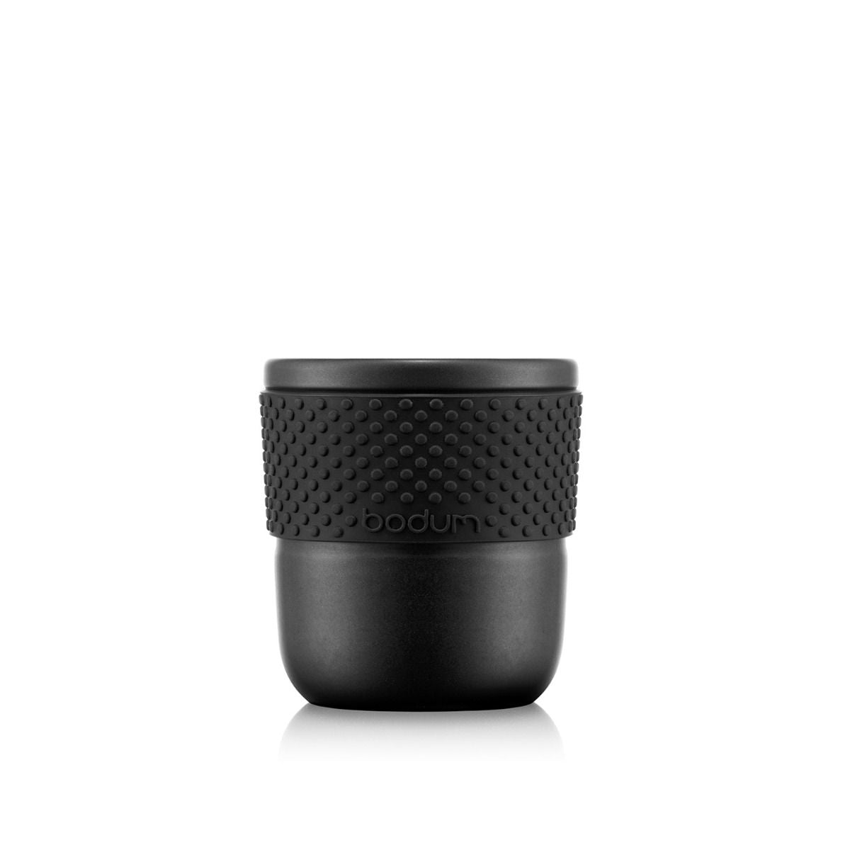 Bodum Teetasse Assam – 2er Set, 200 ml, Ø 7,7 cm, H 8,5 cm, Porzellan/Silikon, Schwarz