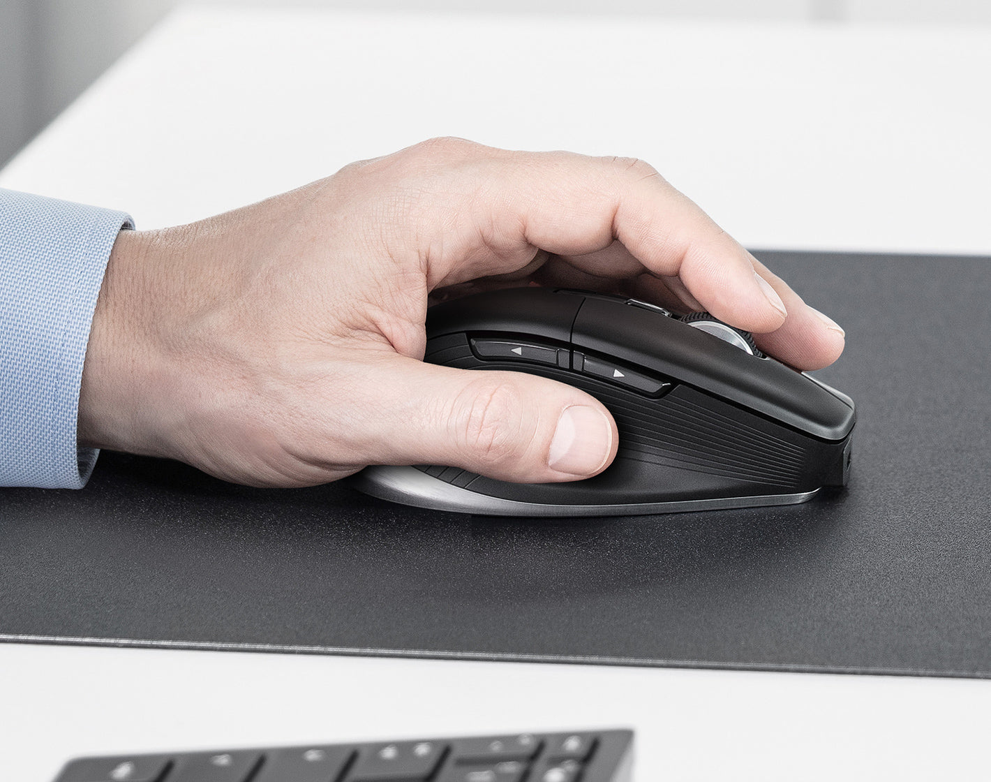 3Dconnexion CadMouse Pro Wireless Left – Maus – Kabellos (Bluetooth/2,4 GHz), 7200 DPI, Schwarz/Silber