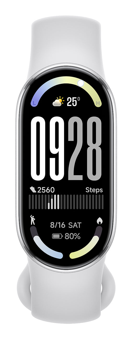Xiaomi Smart Band 10 – Smartwatch – 1,72" AMOLED, Bluetooth, 5 ATM, Silber, Bandgrösse 135–210 mm, Sportarmband