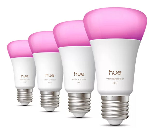 Philips Hue Leuchtmittel – E27, 810 lm, 4er-Pack – für Apple HomeKit