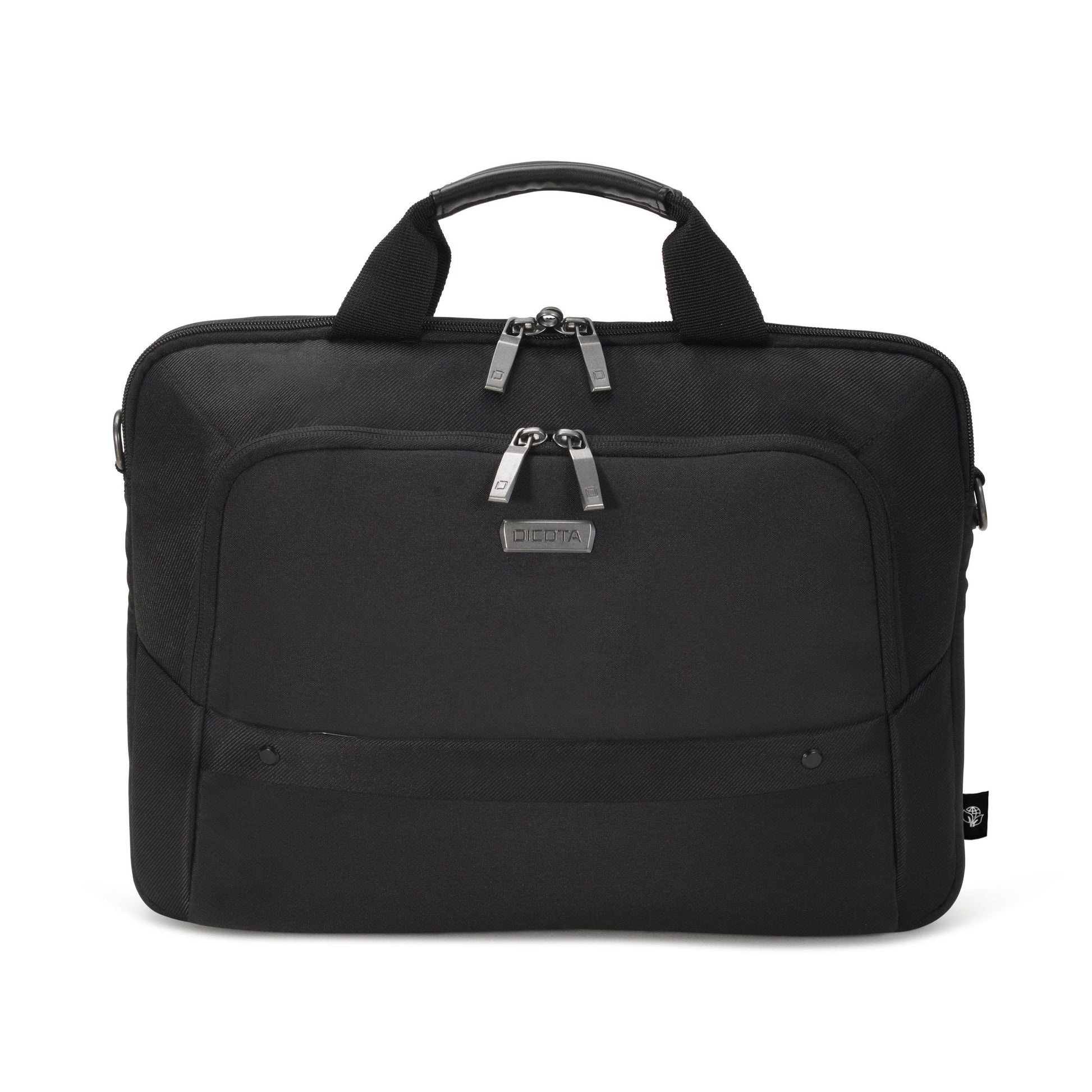 DICOTA Eco Slim Case SELECT Notebook-Tasche bis 14,1" – 300D recyceltes PET, wasserfest – Schwarz