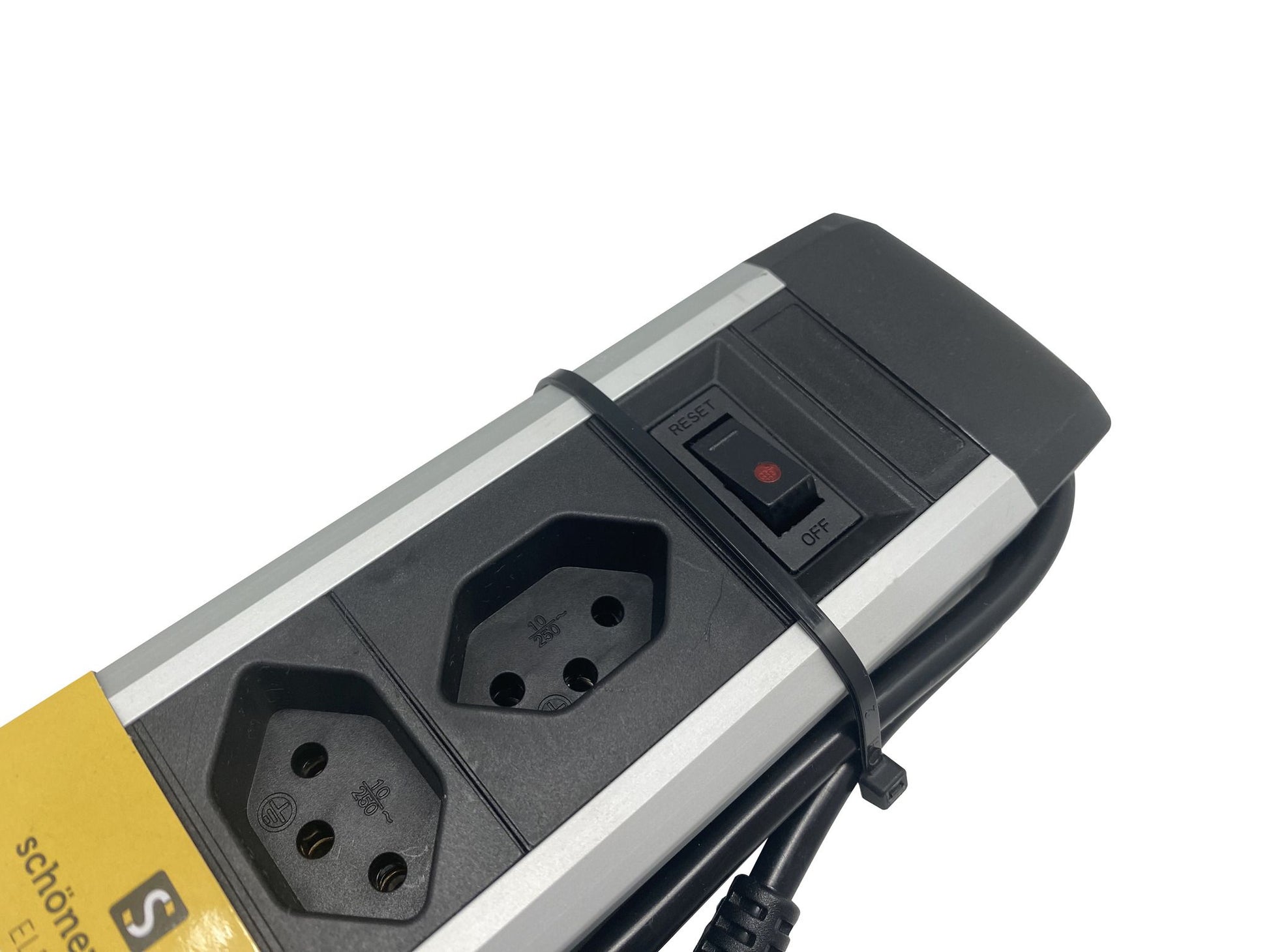 M. Schönenberger Tischsteckdosenleiste, 8×T13, 1×USB-C PD 20 W + 2×USB-A, 2 m, Aluminium, mit Schalter – Schwarz
