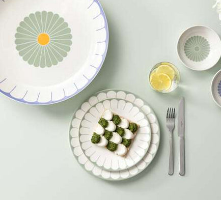 Villeroy & Boch Fleur Teller – Porzellan, grün, rund, 6 Stück