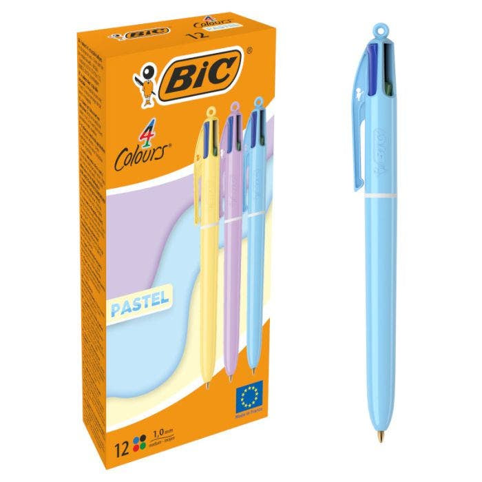 BIC 4 Colours Kugelschreiber – 12er Pack, 4 Farben, Spitze 1 mm