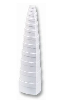 Folia Geschenkbox Herzen Karton – weiss – 135 × 155 × 75 mm – Grössen sortiert – 12 Stk.