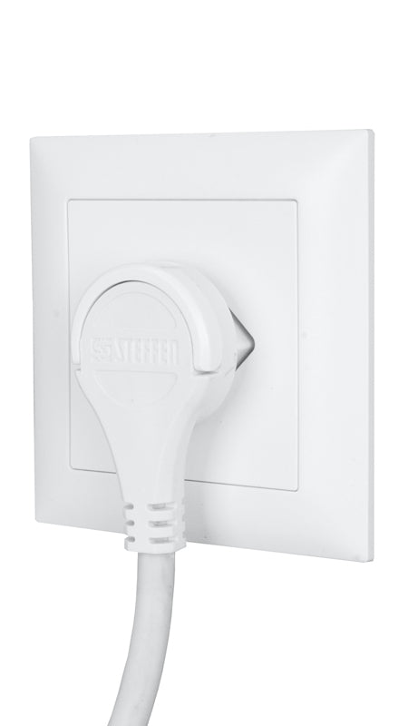 Steffen Verlängerungskabel, T12–T13, 3 m, IP20, 1 mm², Winkelstecker – Weiss