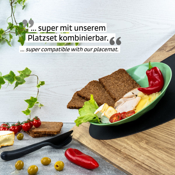 Silwy Frühstücksteller – 2er Set, Ø 24,0 cm, H 3,7 cm, Kunststoff, Grün, stapelbar