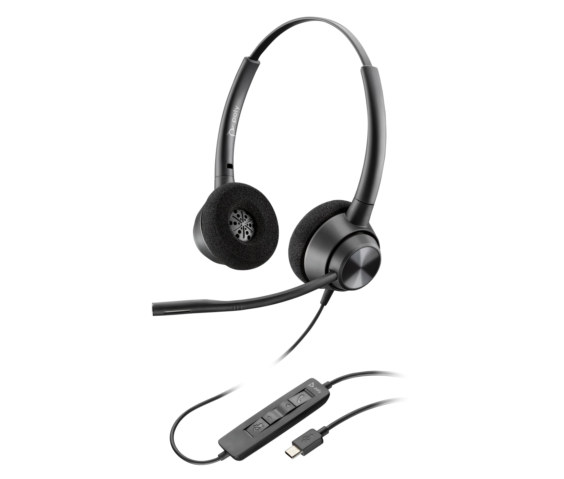 Poly EncorePro 320 Office-Headset (Mono) – On-Ear, USB-C, Schwarz