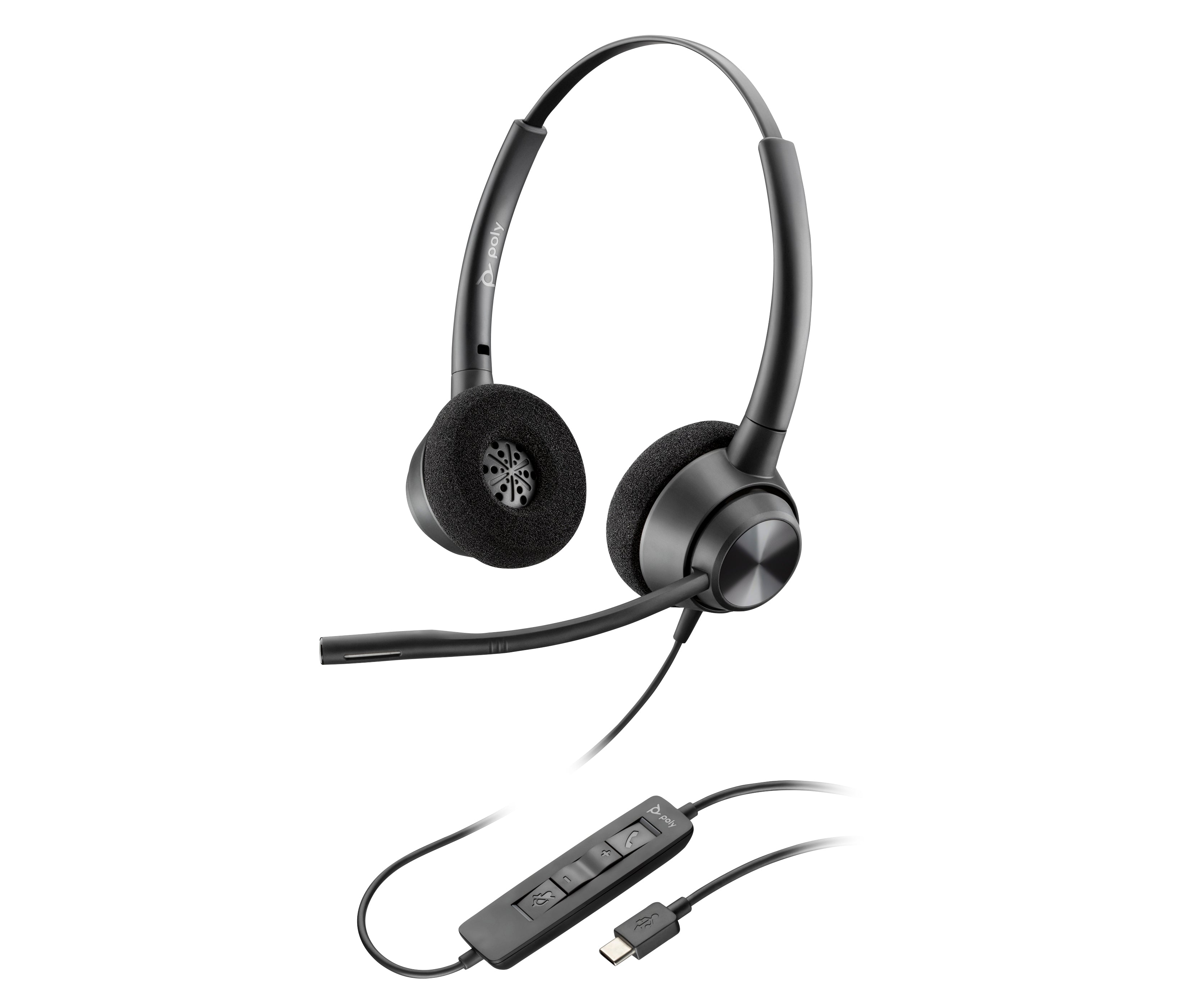 Poly EncorePro 320 Office-Headset (Mono) – On-Ear, USB-C, Schwarz
