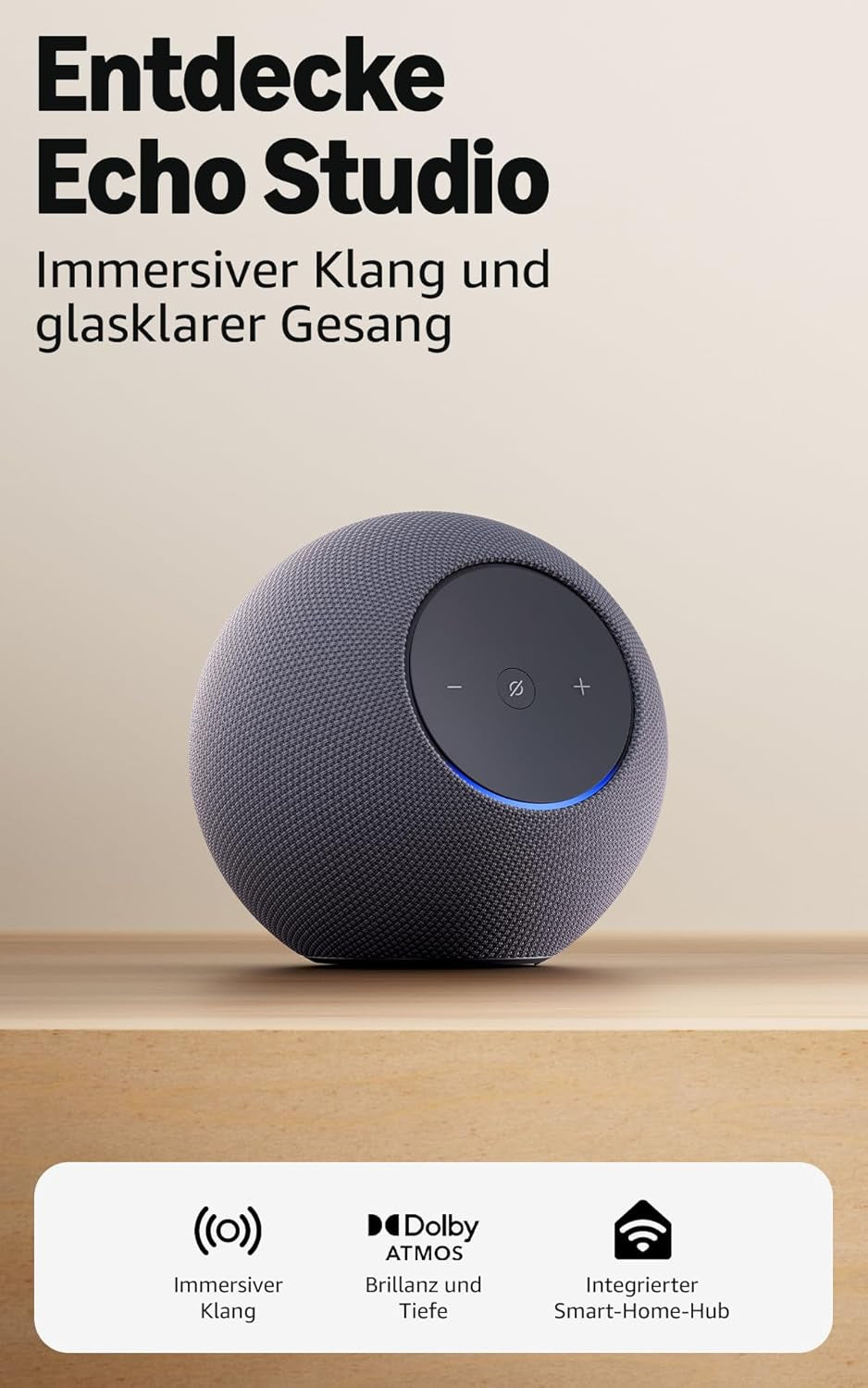 Amazon Echo Studio (2025) – Smart Speaker – Alexa, Schwarz