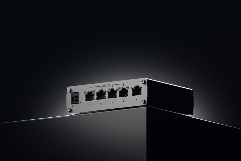 Teltonika TSW101 – Unmanaged Switch – 5× 1G (4× PoE+), PoE-Budget 120 W