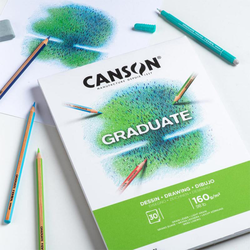Canson Graduate Zeichenblock – A5, 160 g/m², weiss, strukturiert, 30 Blatt