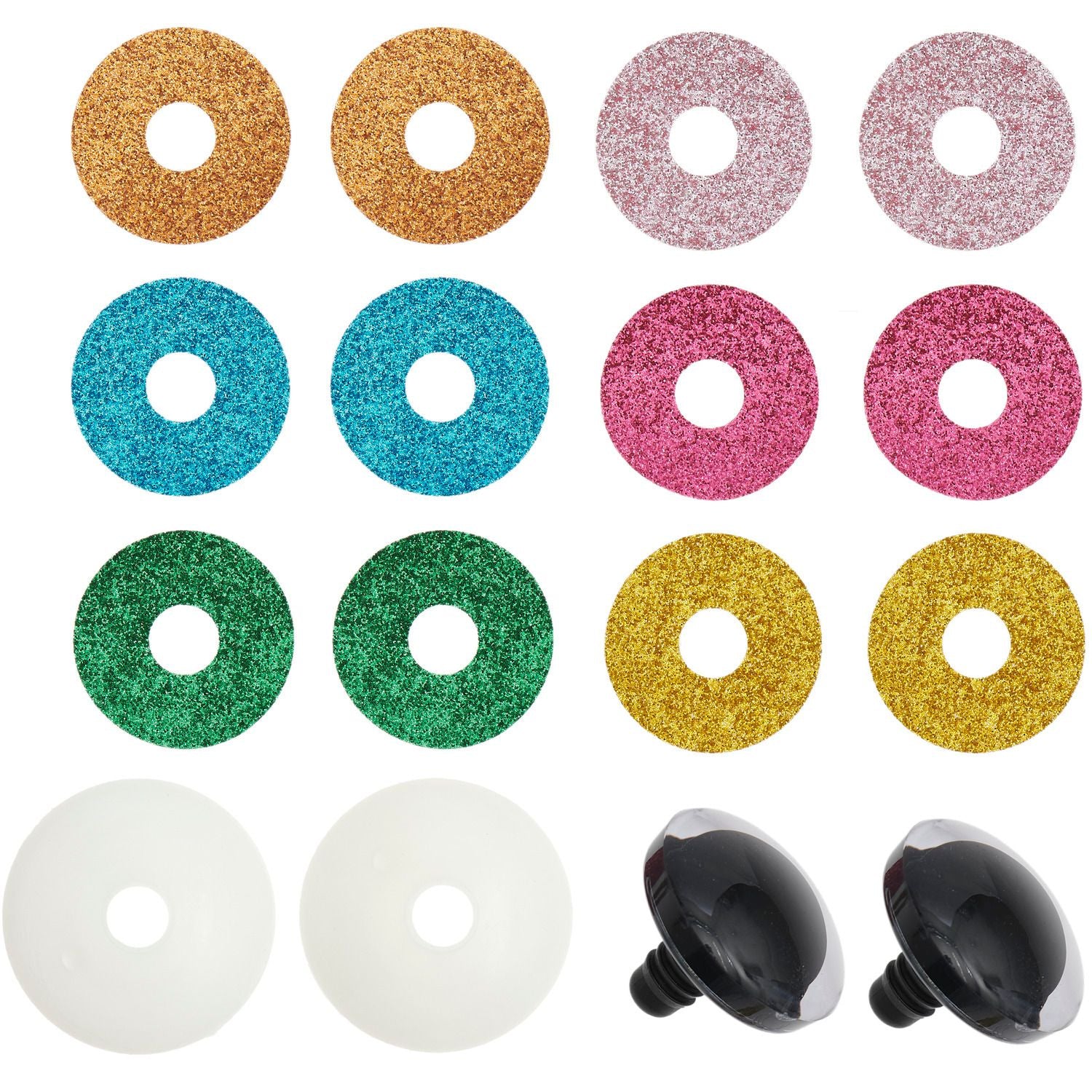 Rico Design Sicherheitsaugen Ø 4 cm – Rosa, 2 Stück
