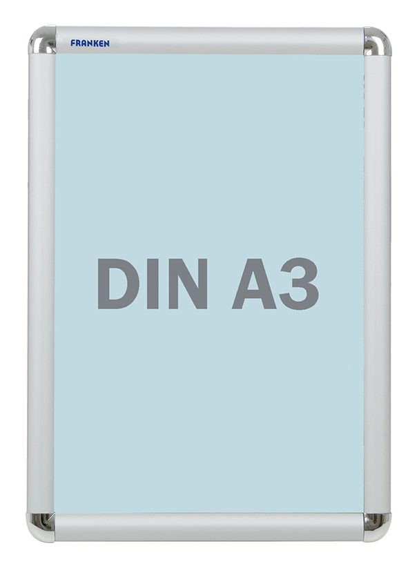 Franken Plakatrahmen – für A3 – Klapprahmen – Silber – Aluminium – 327×450×12 mm