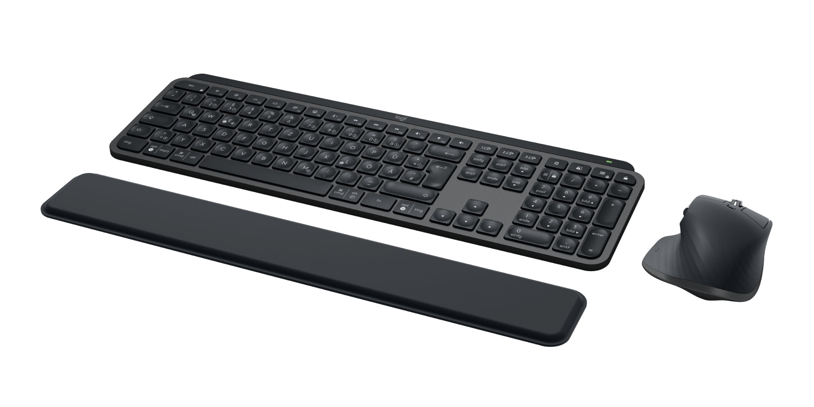 Logitech Desktop MX Keys S – Tastatur, kabellos (Bluetooth/2,4 GHz), DE-Layout (DE), Dunkelgrau