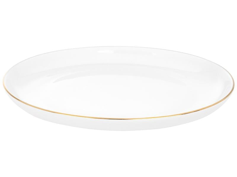 Furber. Furber Geschirrset – 20-teiliges Set, Ø 26,5 cm, Knochenporzellan, Weiss/Gold, spülmaschinenfest
