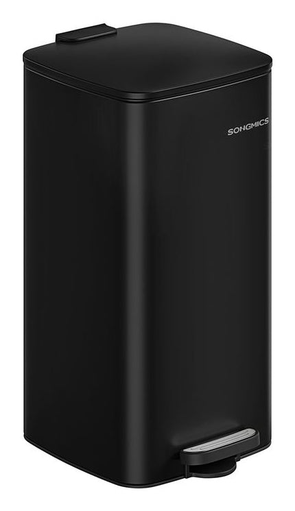 Songmics Treteimer – 20 l – Stahl, Schwarz – B × H × T 285 × 340 × 544 mm
