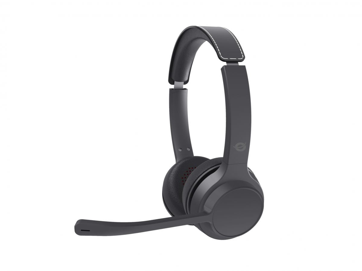 Conceptronic POLONA04B Office-Headset – On-Ear, Stereo, Kabel + BT, ANC, Schwarz, BT 5,3