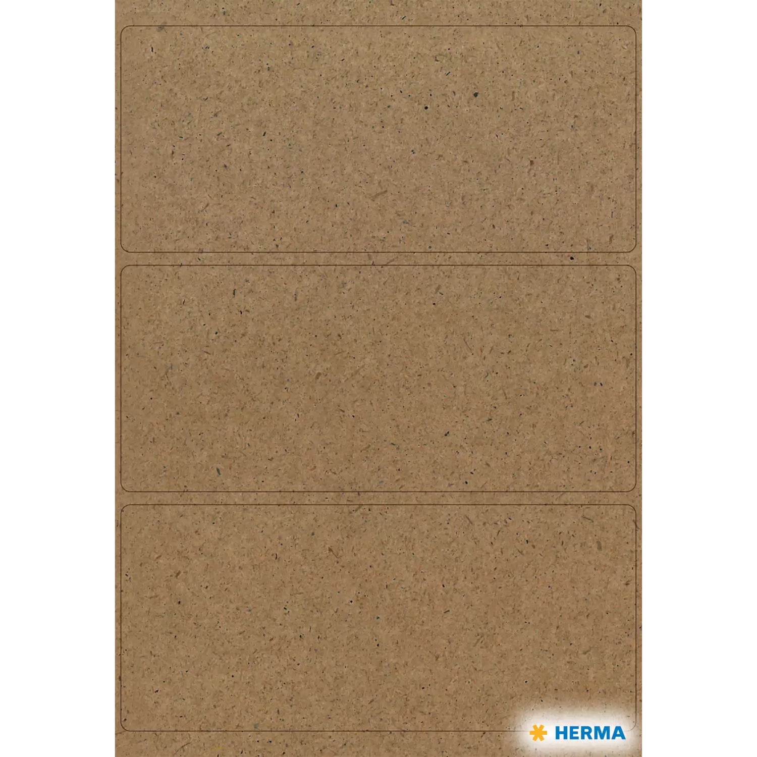 HERMA Haftetiketten – rechteckig 82 × 36 mm, permanent, braun, Silphie-Papier, 4 Blatt (12 Stk.)