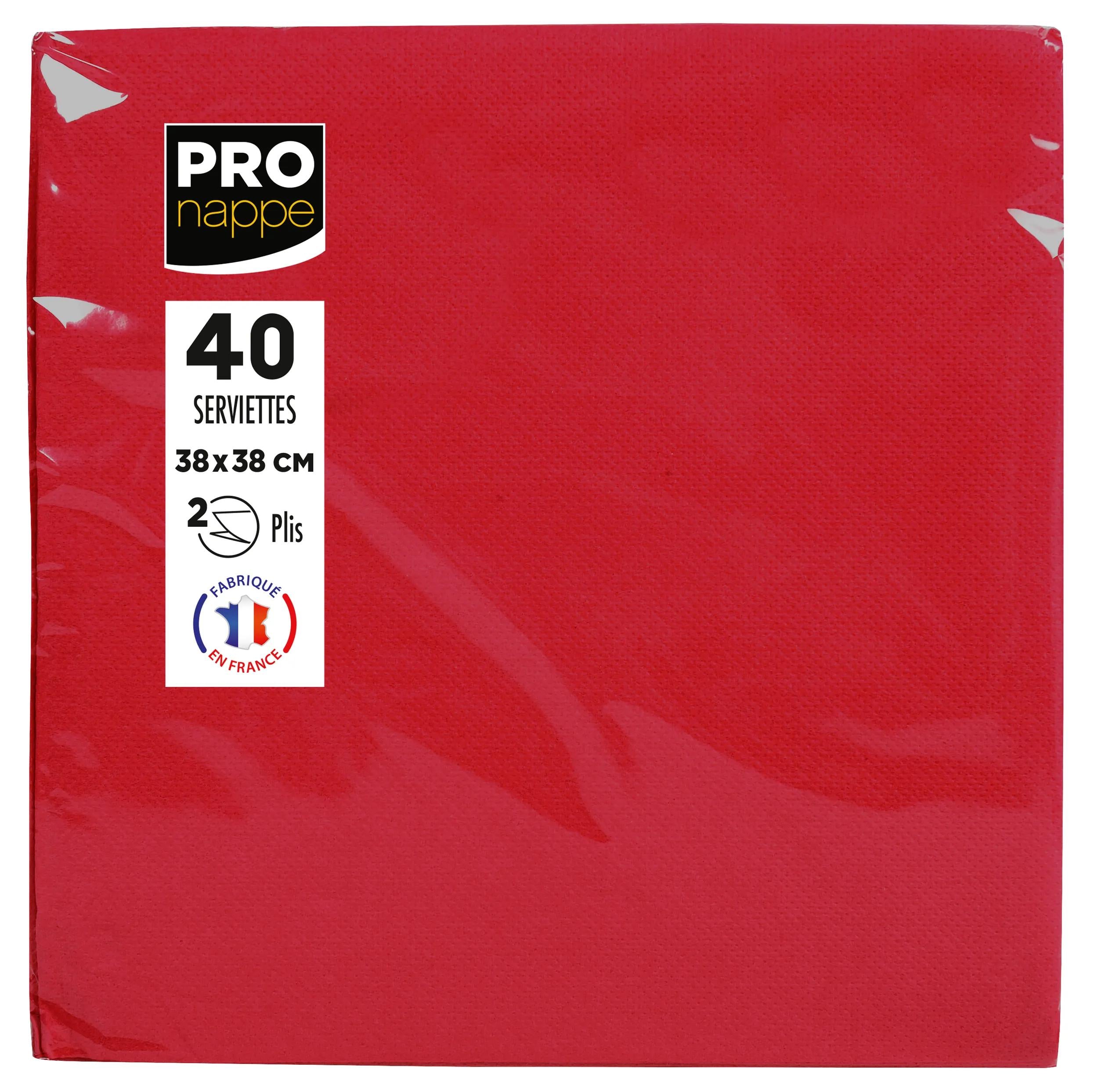 PRONAPPE Servietten – rot – 38 × 38 cm, 2-lagig – 40 Stück