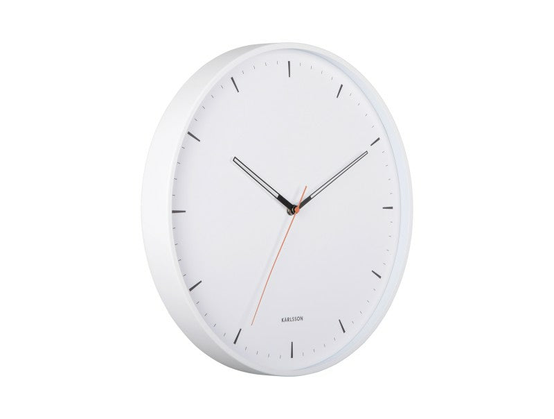 Karlsson Wanduhr Calm – Ø 40 cm, weiss, Metall, lautlos