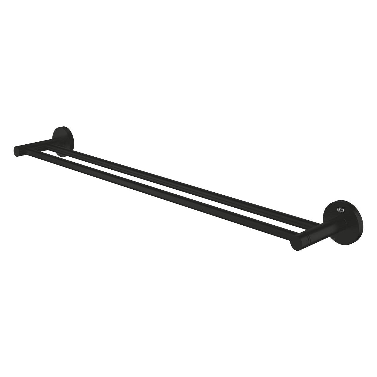 GROHE Handtuchhalter Start – doppelt, 65,4 cm, Metall, zum Schrauben, Schwarz