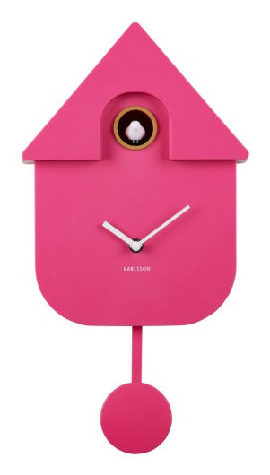 Karlsson Kuckucksuhr – 21,5 × 41 × 8,5 cm, pink, Kunststoff