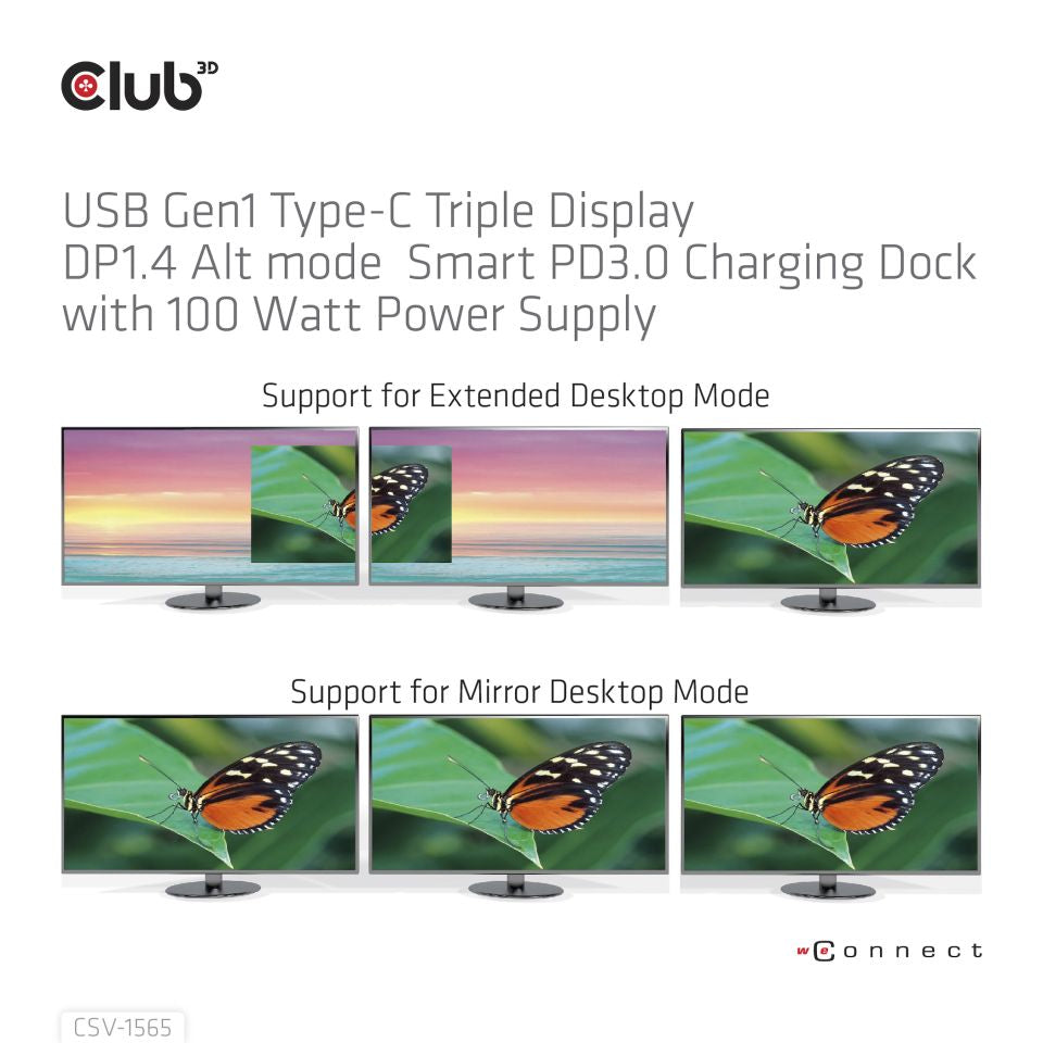 CLUB3D Club 3D Dockingstation – USB-C, 1× DP, 1× HDMI, 1× VGA, 8× USB-A, 100 W PD, GbE, für USB-C-Laptops