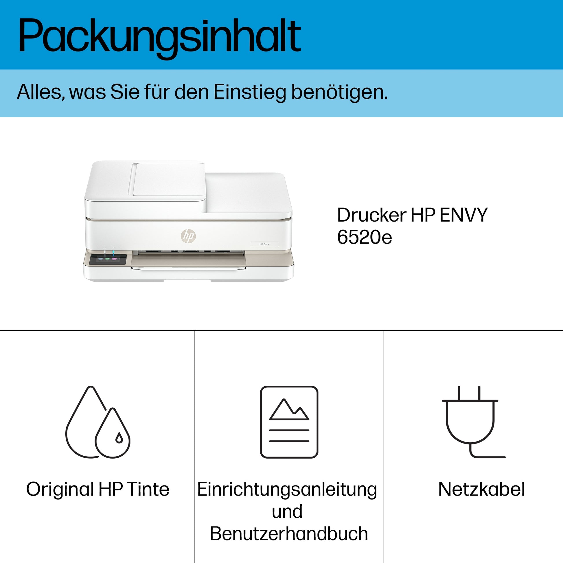 HP ENVY 6520e – All-in-One, WLAN, Farbdruck
