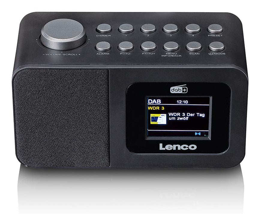 Lenco CR-625BK – DAB+/FM Radiowecker, Bluetooth, Qi-Laden – Schwarz