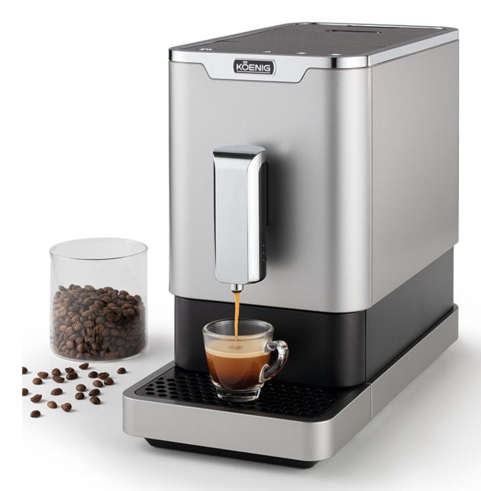 Koenig Finessa B03900 Kaffeevollautomat – 19 bar, 1,2 l, 150 g, Silber