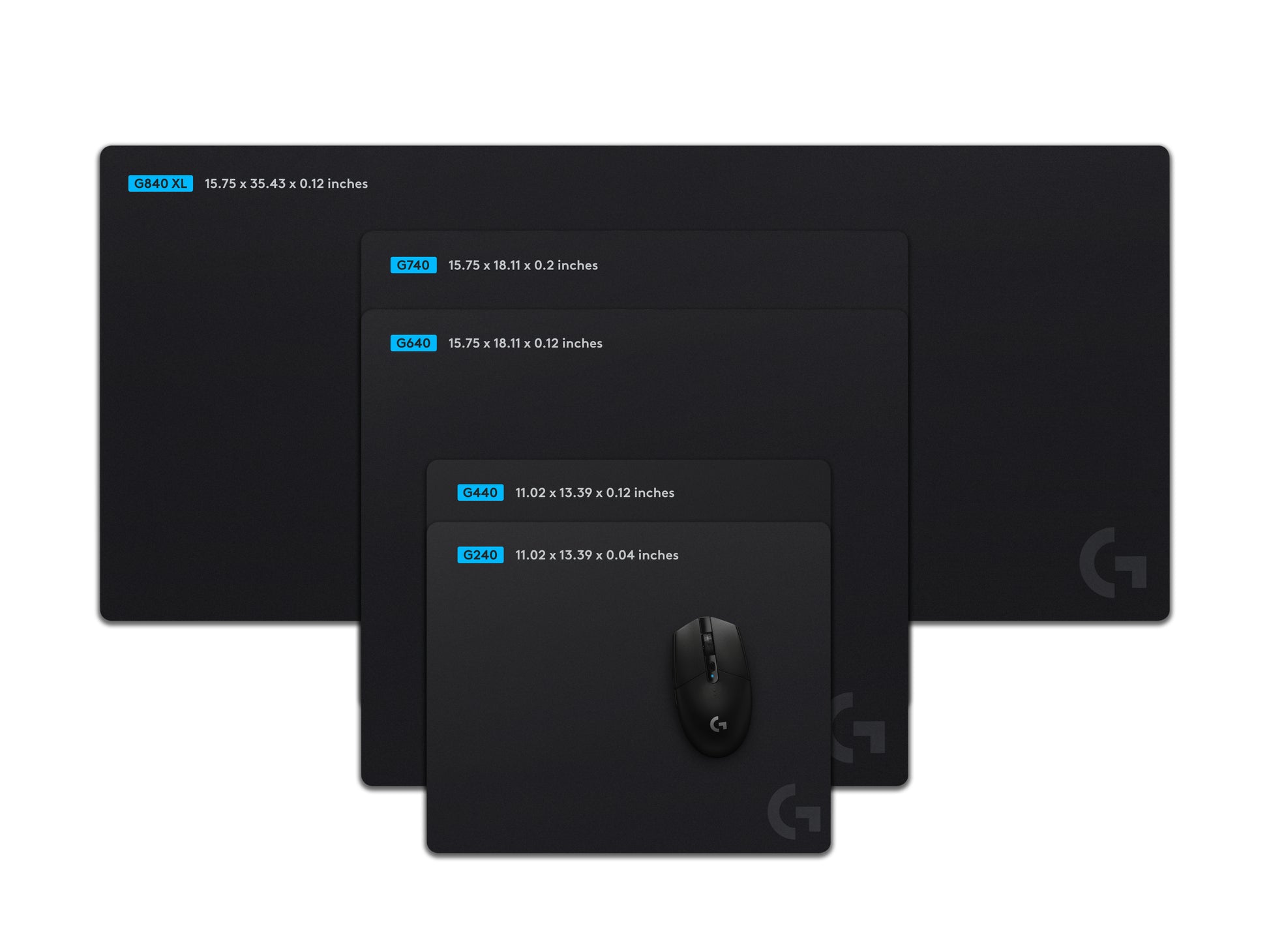 Logitech G Mausmatte G240 – 340 × 280 mm – Kunststoff, rutschfest