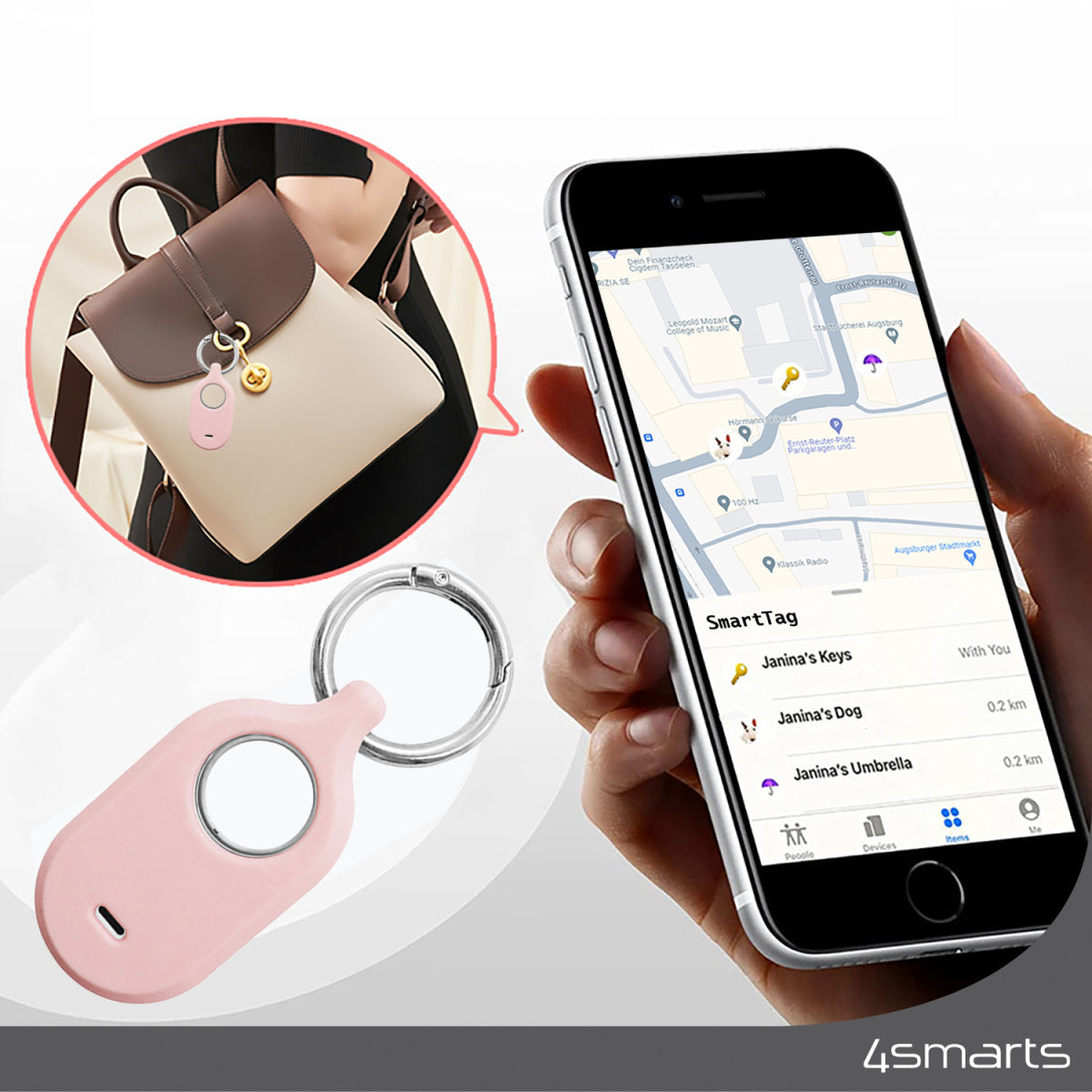 4smarts Silikonhüllen-Set – Hülle – für Samsung Galaxy SmartTag2 – 4er Pack – Blau/Grün/Pink/Weiss