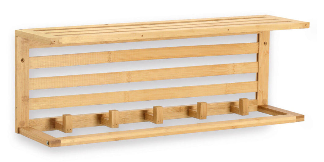 Zeller Present Wandgarderobe – Bambus, Braun, 57 × 15 × 20 cm