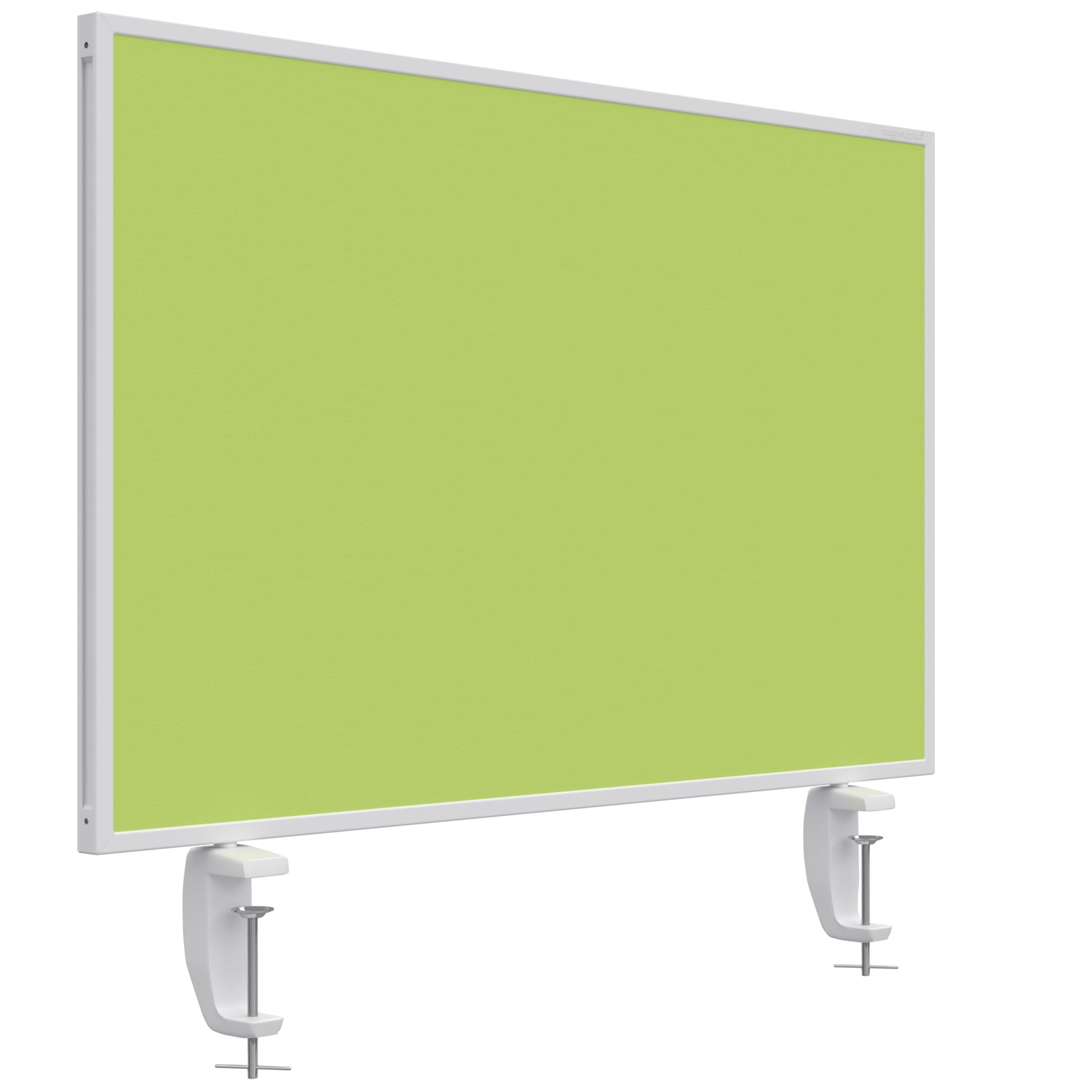 Magnetoplan Tischtrennwand VarioPin – 800 × 500 mm – doppelseitig (Whiteboard/Filz) – grün – mit Tischklemme